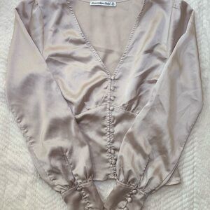 Abercrombie & Fitch Satin Blouse - Light Tan